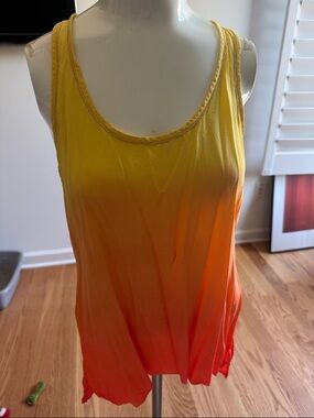 Trina Turk silk ombré racer back camo